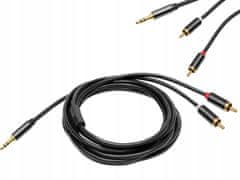 ISO Propojovací audio kabel JACK 3,5 mm - 2x RCA Cinch, 3m, 7469