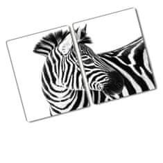 Wallmuralia Kuchyňská deska skleněná Zebra na sněhu 80x52 cm