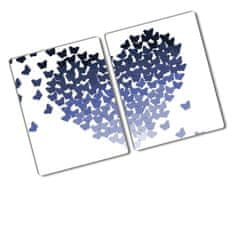 Wallmuralia Deska na krájení skleněná Srdce z motýlů 2x40x52 cm