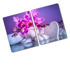 Wallmuralia Deska na krájení tvrzená Orchidej a srdce 2x40x52 cm