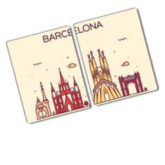 Wallmuralia Kuchyňská deska skleněná Nápis Barcelona 2x40x52 cm