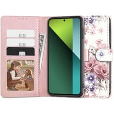 Tech-protect Wallet knížkové pouzdro na Xiaomi Redmi Note 13 Pro 5G / Poco X6 5G, blossom flower