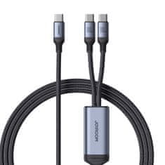 shumee 2v1 Speedy Series USB-C - 2x USB-C kabel 1,5m černý