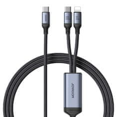 shumee 2v1 Speedy Series USB-C - USB-C / iPhone Lightning kabel 100W 1,5m černý