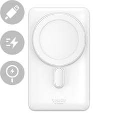 shumee Powerbanka s bezdrátovým nabíjením MagSafe 10000mAh 20W USB-C kabel 0,5m bílý