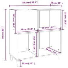 Vidaxl Skříňka na LP desky bílá 84,5 x 38 x 89 cm kompozitní dřevo