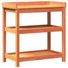 Petromila Přesazovací stůl s policemi hnědý 82,5x45x86,5 cm borové dřevo