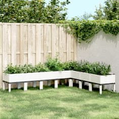 shumee Zahradní truhlík s nohami bílý 200 x 160 x 42 cm PP