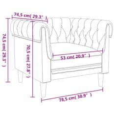 shumee Křeslo Chesterfield modré textil