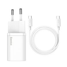 shumee Rychlá nástěnná nabíječka Si 25W 3A s 1m bílým USB-C kabelem