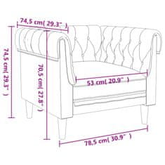 shumee Křeslo Chesterfield hnědé textil