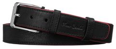 Pierre Cardin Pánský kožený pásek s červenými okraji - 120