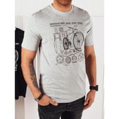 Dstreet Pánské tričko s potiskem šedé rx5395 XL