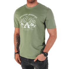 Dstreet Pánské tričko s potiskem zelené rx5414 M