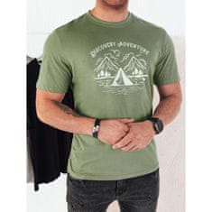 Dstreet Pánské tričko s potiskem zelené rx5414 M