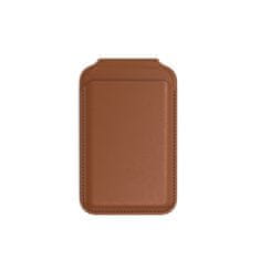 Satechi Satechi magnetický stojánek / peněženka Vegan-Leather pro Apple iPhone 12/13/14/15, Hnědá