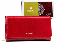 shumee Velká, kožená dámská peněženka se zapínáním a RFID systémem - Peterson