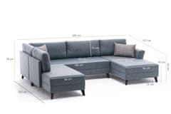 Atelier Del Sofa Rohová sedací souprava Efsun - Anthracite, Antracitová