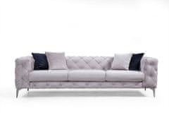 Atelier Del Sofa 3-místná pohovka Como - Light Grey, Světlá Šedá