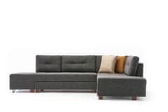 Atelier Del Sofa Rohová sedací souprava Manama Corner Sofa Bed Right - Anthracite, Antracitová