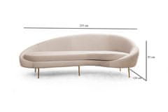 Atelier Del Sofa 3-místná pohovka Eses Right - Beige, Béžová