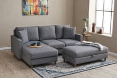 Atelier Del Sofa Rohová sedací souprava Eva Left - Grey, Šedá