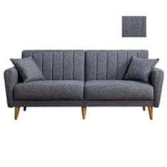 Atelier Del Sofa 3-místná pohovka Aqua - Dark Grey, Tmavá Šedá