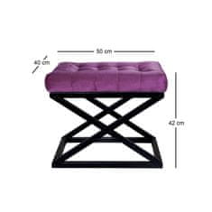 Atelier Del Sofa Taburet Capraz - Black, Purple, Černá, Purpurová