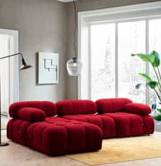 Atelier Del Sofa Rohová sedací souprava Bubble Corner ( L1-O1-1R -Puf) - Red, Červená