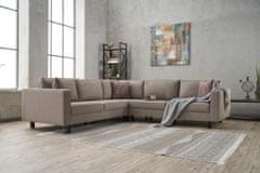 Atelier Del Sofa Rohová sedací souprava Kale Linen - Cream, Krémová