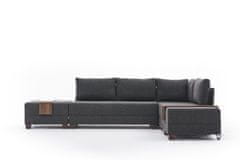 Atelier Del Sofa Rohová sedací souprava Fly Right - Anthracite, Antracitová