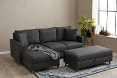 Atelier Del Sofa Rohová sedací souprava Eva Left - Anthracite, Antracitová