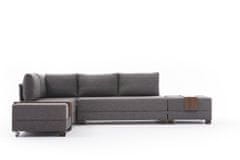 Atelier Del Sofa Rohová sedací souprava Fly Corner Sofa Bed Left - Brown, Hnědá