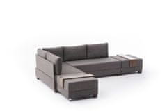 Atelier Del Sofa Rohová sedací souprava Fly Corner Sofa Bed Left - Brown, Hnědá