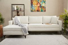 Atelier Del Sofa Rohová sedací souprava Berlin Left - Cream, Black, Krémová, Černá