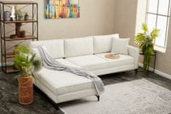 Atelier Del Sofa Rohová sedací souprava Berlin Left - Cream, Black, Krémová, Černá