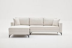 Atelier Del Sofa Rohová sedací souprava Berlin Left - Cream, Black, Krémová, Černá