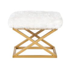 Atelier Del Sofa Taburet Capraz Plush - Gold, White, Zlatá, Bílá