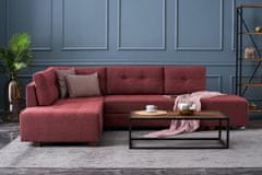 Atelier Del Sofa Rohová sedací souprava Manama Corner Sofa Bed Left - Claret Red, Červená