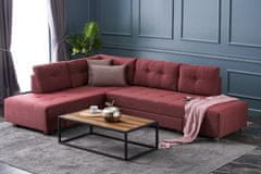 Atelier Del Sofa Rohová sedací souprava Manama Corner Sofa Bed Left - Claret Red, Červená