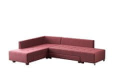 Atelier Del Sofa Rohová sedací souprava Manama Corner Sofa Bed Left - Claret Red, Červená