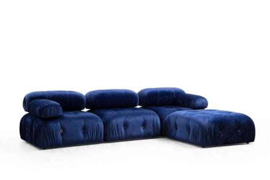 Atelier Del Sofa Rohová sedací souprava Bubble Velvet Blue L1-O1-1R-PUF, Modrá