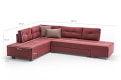 Atelier Del Sofa Rohová sedací souprava Manama Corner Sofa Bed Left - Claret Red, Červená