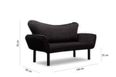 Atelier Del Sofa 2-místná pohovka Chatto - Black, Černá