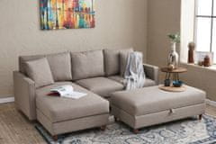 Atelier Del Sofa Rohová sedací souprava Eva Left - Cream, Krémová