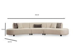 Atelier Del Sofa Rohová sedací souprava Pars Cream (L1 + 01 + 1R) - Corner, Krémová