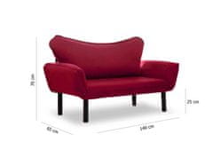 Atelier Del Sofa 2-místná pohovka Chatto - Maroon, Kaštanová