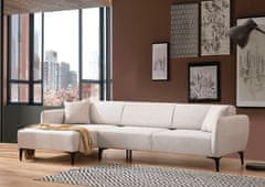 Atelier Del Sofa Rohová sedací souprava Belissimo Left - Off White, Bílá