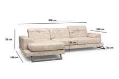 Atelier Del Sofa Rohová sedací souprava Frido Corner Left (Chl+3R) - Beige, Béžová