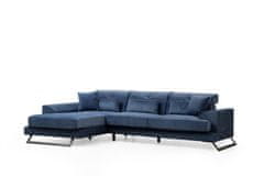 Atelier Del Sofa Rohová sedací souprava Frido Left (Chl+3R) - Navy Blue, Modrá